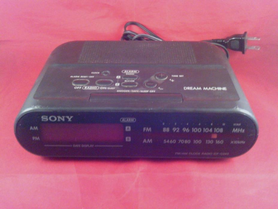 Sony Dream Machine AM/FM Radio Alarm Clock ICF-C243 Black