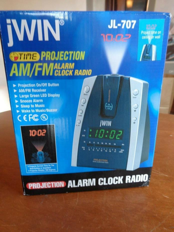 New 2006 jWIN JL707 Alarm Clock & AM / FM Radio w/ Time Projection