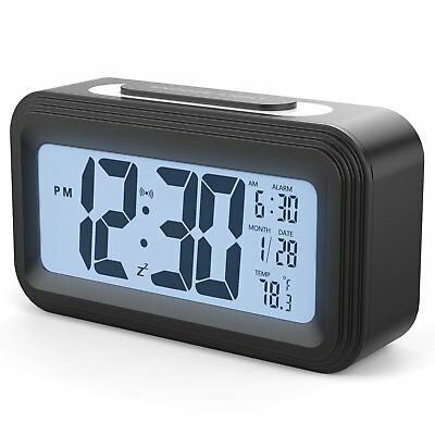 [Upgrade Version] Battery Operated Alarm Clock GABONE Electronic Large LCD Di...