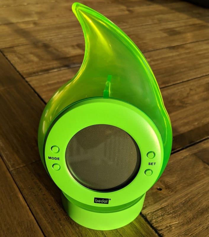 Bedol LIME GREEN WATER ALARM CLOCK New in Box RARE COLOR! Unique Xmas Gift Idea