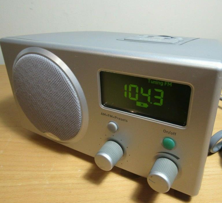 Boston Acoustics Recepter Receptor Gray AM/FM Alarm Clock Radio with Pre-Sets