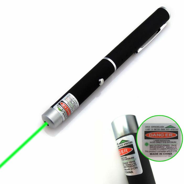 Military 5MW High Power Green Laser Pointer Pen Lazer 532nm Visible Beam Light
