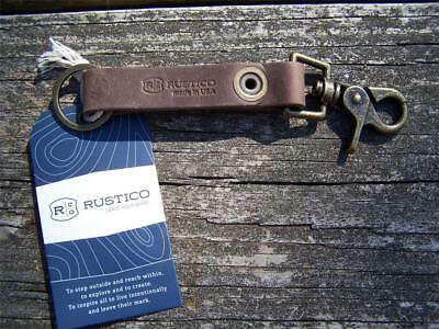 Rustico Leather Keychain Super Loop Cowhide Key Ring Chain Fob Holder Brass Clip