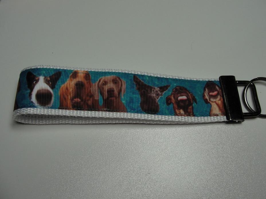 Funny Dog Faces Selfies Key fob Strap or Key - Purse or Wallet Strap