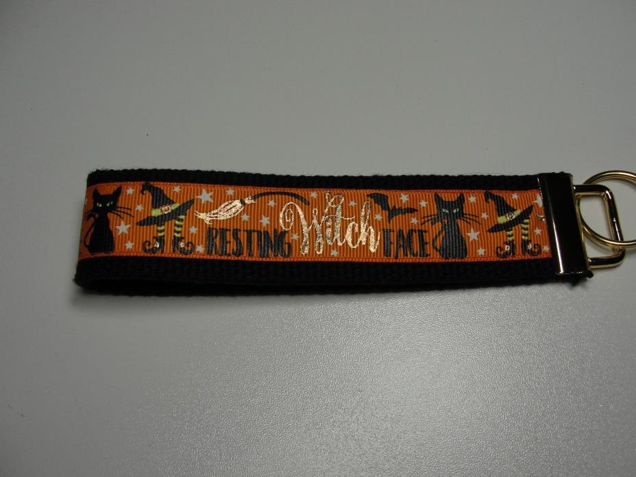 Resting Witch Halloween Key fob Strap or Keychain Keyfob