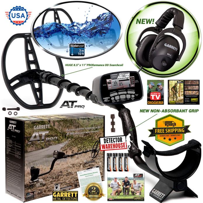 Garrett AT Pro Metal Detector Underwater Waterproof with MS-2 Headphones ATPRO