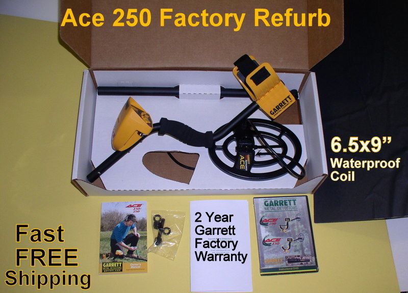 Garrett Ace 250 Refurb Metal Detector with 6.5x9