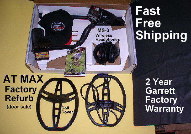 Garrett Refurb AT MAX Metal Detector with MS-3 Wireless Headphones Free Shipping