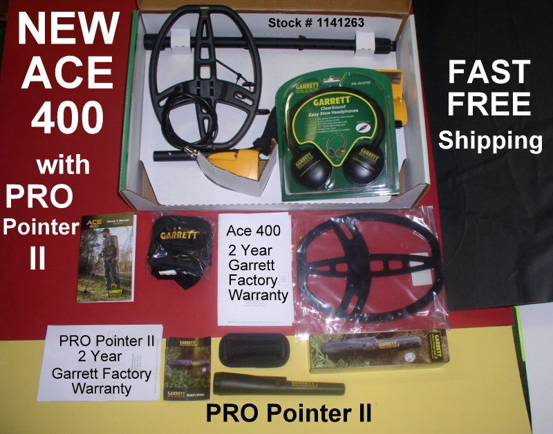 New 2018 Garrett Ace 400 Metal Detector with PRO Pointer II  Fast Free Shipping