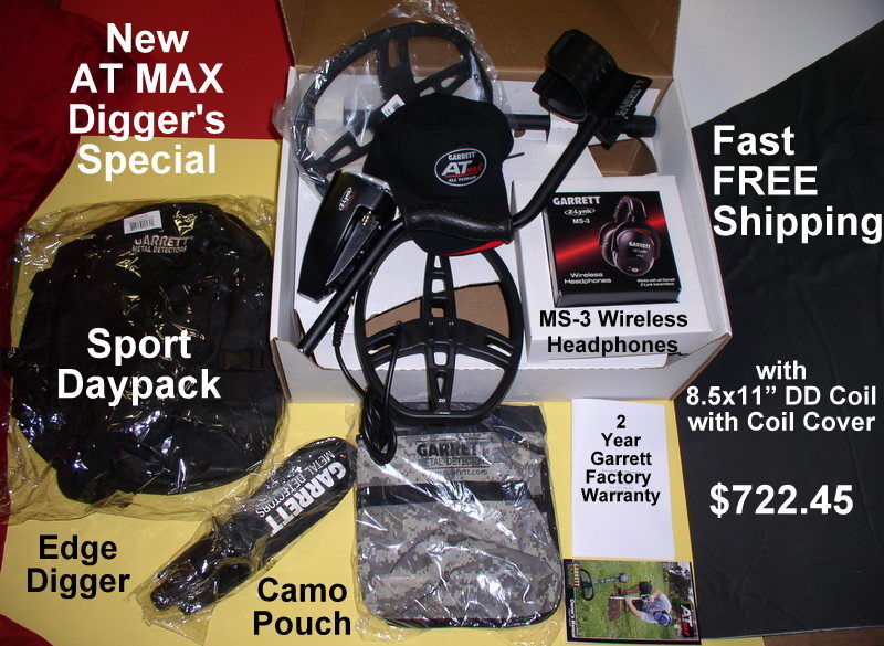 NEW 2018 Garrett AT MAX Digger's Special Metal Detector  * Bonus Items