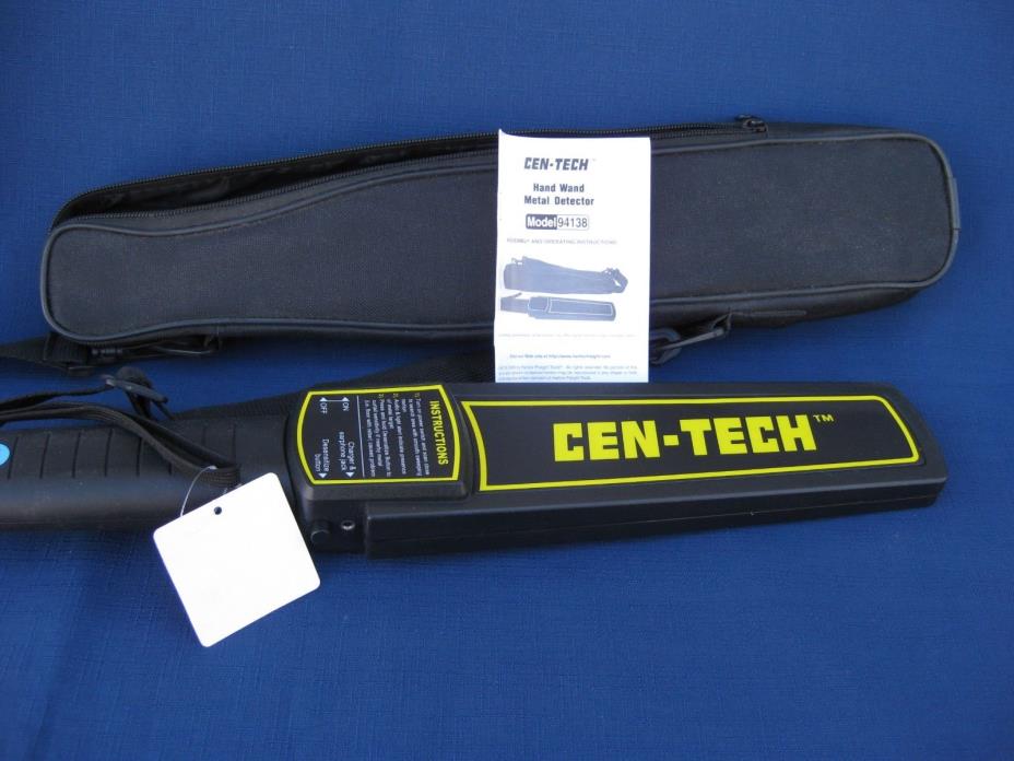 CEN-TECH 9 Volt 16.13-Inch Wand Scanner Metal Detector With Audio Alert + Case