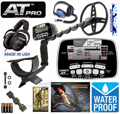 GARRETT AT PRO METAL DETECTOR With GARRETT MS-2 LAND & WATERPROOF  HEADPHONES
