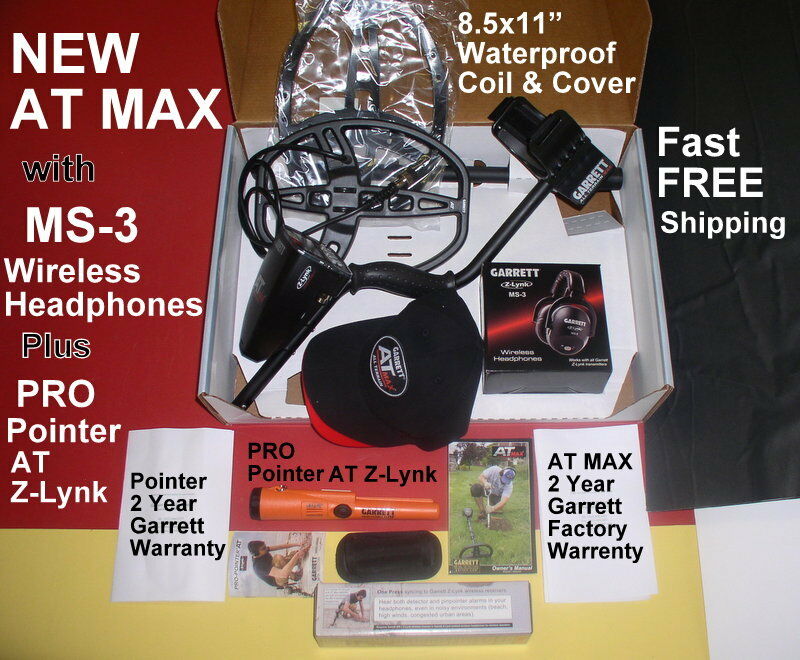 NEW Garrett AT MAX Metal Detector Special with PRO Pointer AT Z-Lynk