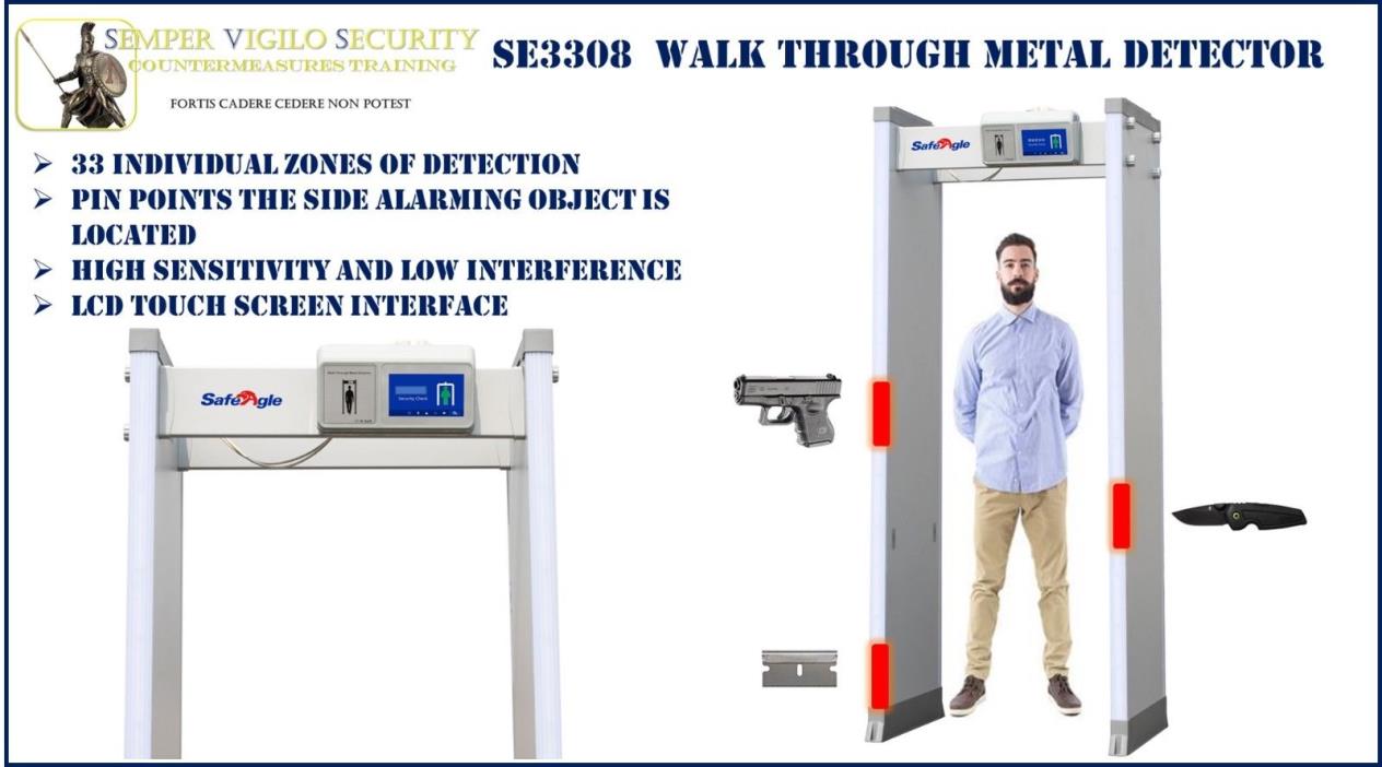 Walk Through Metal Detector, Security Metal Detector 33 Zone High Sensitivity