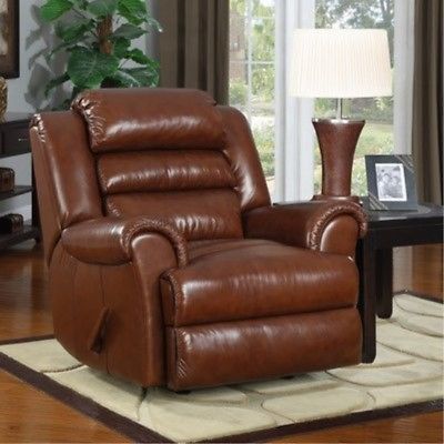 AT HOME DESIGNS Triple Pub Back Leather Recliner - Furniture (At Home Designs)