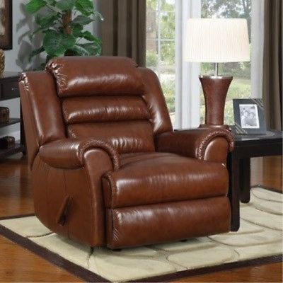 At Home Designs Triple Pub Back Leather Recliner