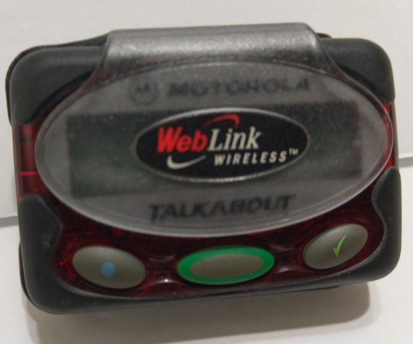 Motorola T350 Beeper Pager with Holder   Vintage  - Works  - WebLink Wireless