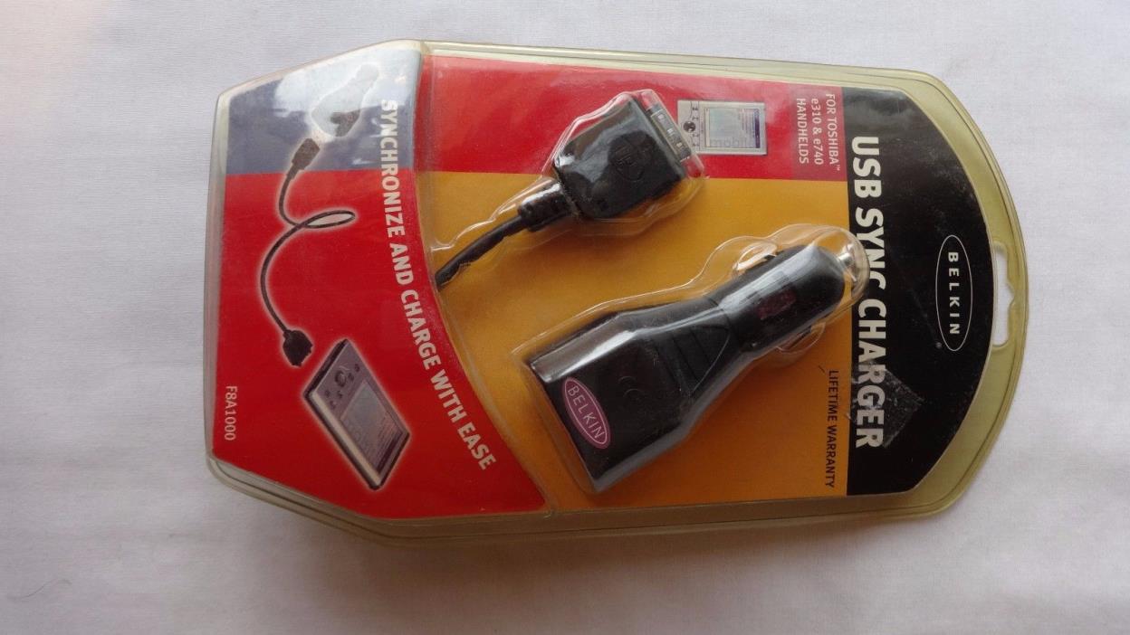 Belkin USB Car Charger Sync Cable for Toshiba e310 e740 handhelds F9A1000