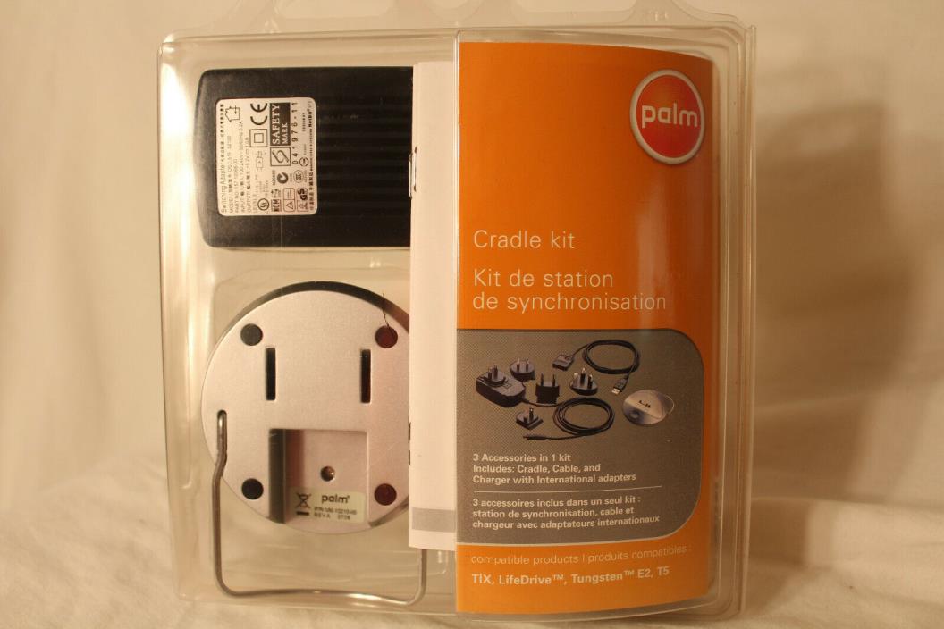 Palm 3199WWZ Cradle Kit Tungsten E2/T5/TIX Cradle Cable Charger Intl Adapters