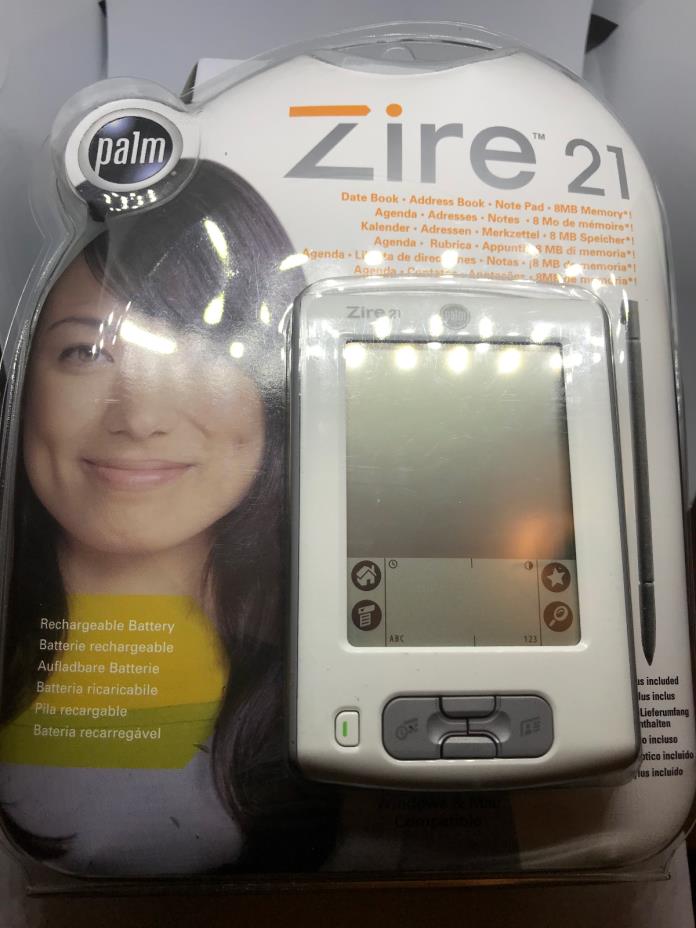 NEW Sealed! Palm Zire 21 Handheld Palm Pilot PDA White 8MB Memory
