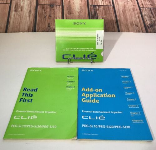 Sony Clie PEG-SL10 Software Driver Installation CD-ROM With 2 Manuals Fast Ship