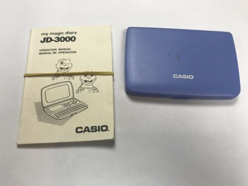 Vintage Casio My Magic Diary JD3000 Organizer PDA Used Working WITH MANUAL