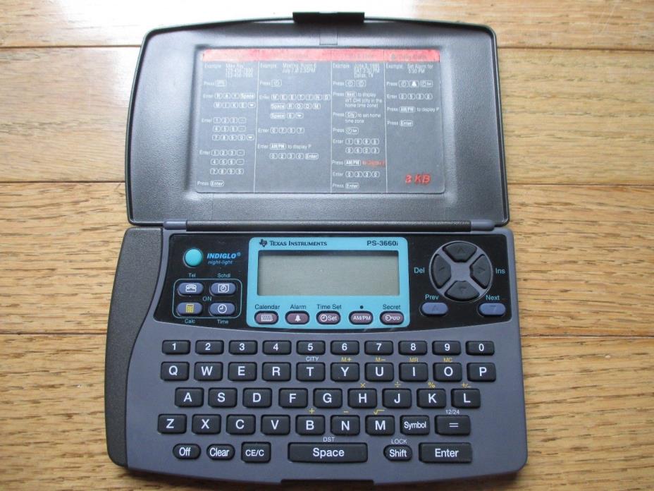TEXAS INSTRUMENTS PS-366Oi 8 KB INDIGLO NIGHT-LIGHT PDA Calculator