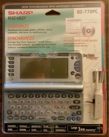 Sharp Wizard OZ-770PC Organizer - 3 MB, 240x80 LCD screen (NEW IN PACKAGING)