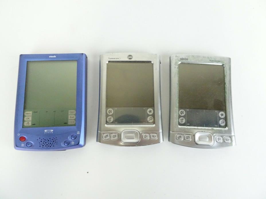 FOR PARTS - LOT OF 3 ASSORTED PDA Pocket PCs - Untested - palm vtech