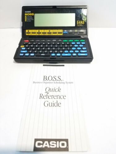 Vtg Casio BOSS SF-8000 64KB Pocket Computer Business Organizer w/ Guide Untested