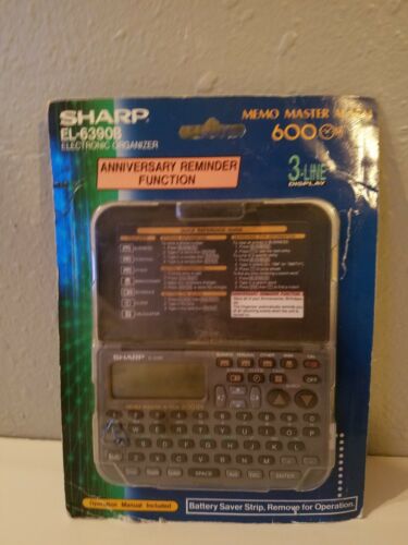 Sharp EL-6390B 1MB MEMO MASTER ALARM 600 3-Line PDA Electronic Organizer