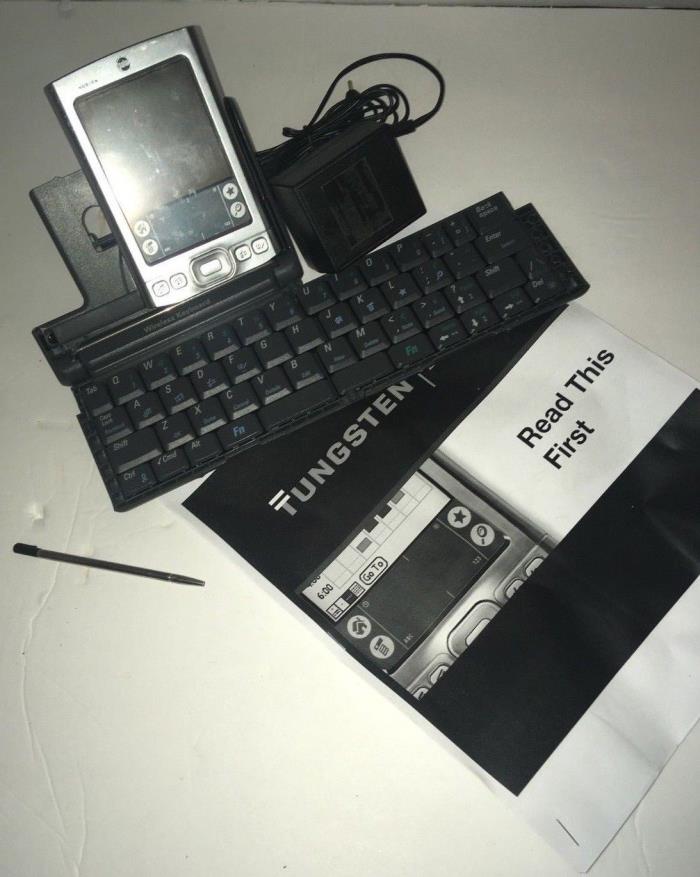 PALM TUNGSTEN E HANDHELD PDA ORGANIZER MP3 LOT W/ EXTRAS PALM WIRELESS KEYBOARD