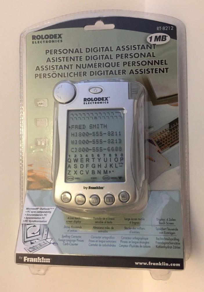 Franklin Rolodex Electronics 1MB Personal Digital Assistant - RT-8212 - New PDA