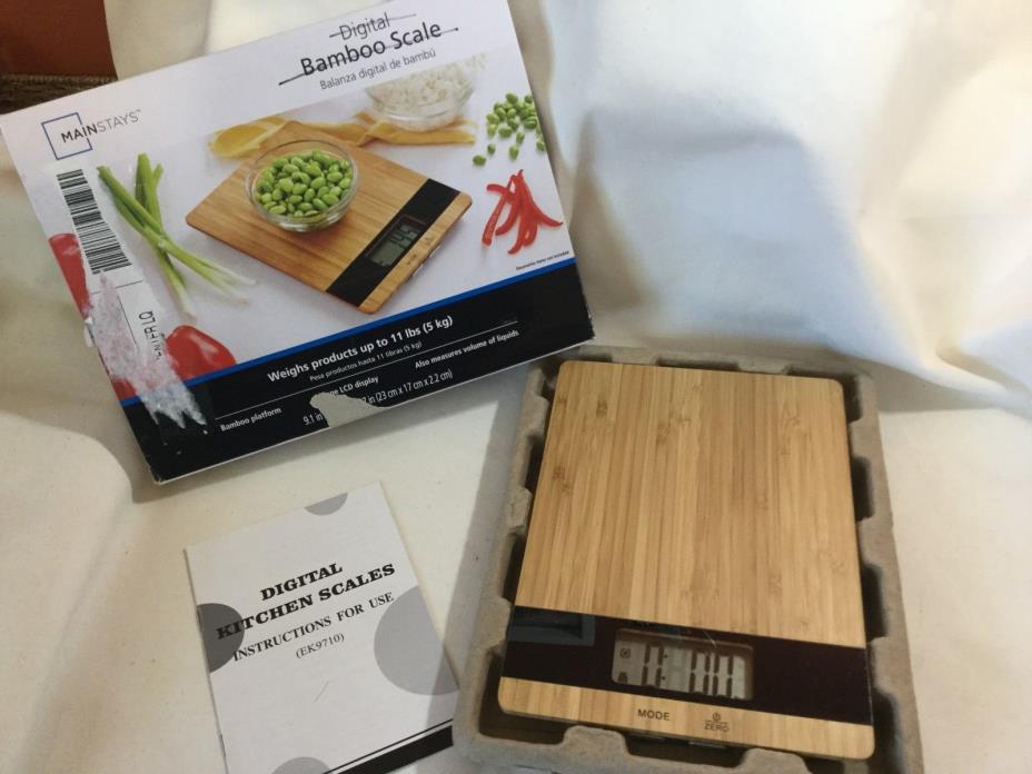 Mainstays - Digital Bamboo Scale -Weighs up to 11 lbs.