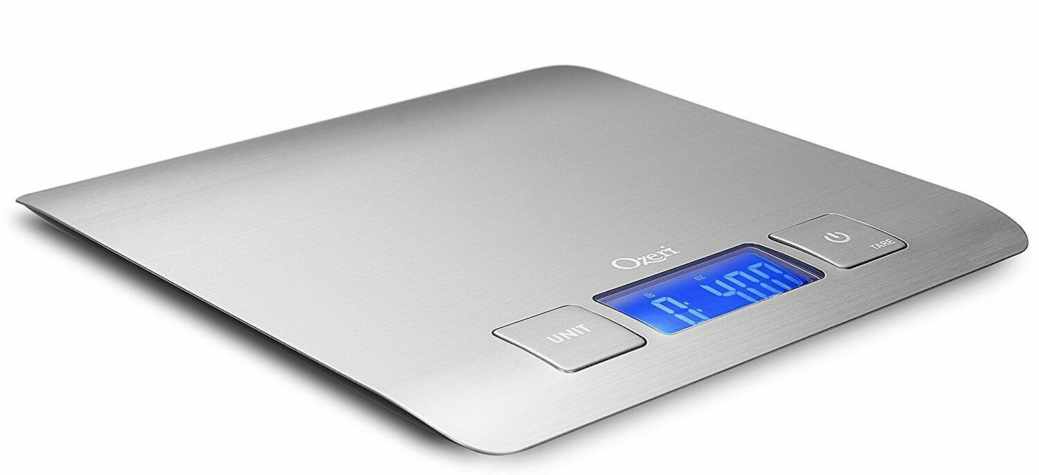 Zenith Digital Kitchen Scale Stainless Steel Fingerprint Resistant Slim Design