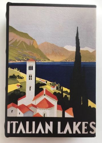 Kikkerland Italian Lakes Small Hollow Book Wooden Box