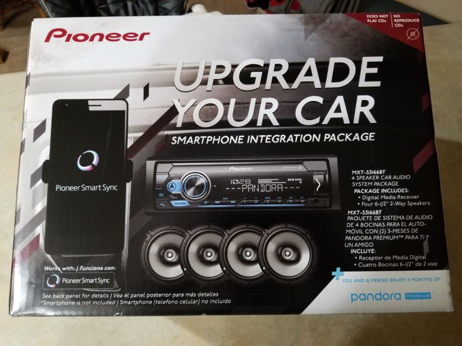 Pioneer Car Stereo Bundle MVH-S310BT Digital Media Receiver & 4 6.5