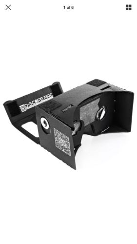 Black VR Google Cardboard Kit with Straps by D-scope Pro 3D Virtual Reality