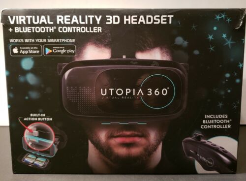 ReTrak Utopia 360° Virtual Reality 3D Headset & Bluetooth Controller Free Ship