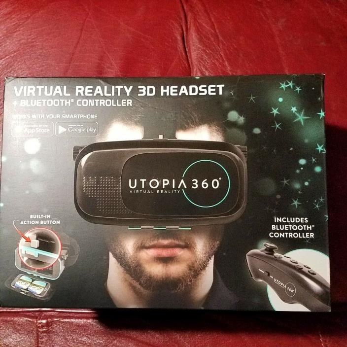 THE BEST Virtual Reality 3D w/ Headset+Bluetooth by UTOPIA360 BRAND NEW!