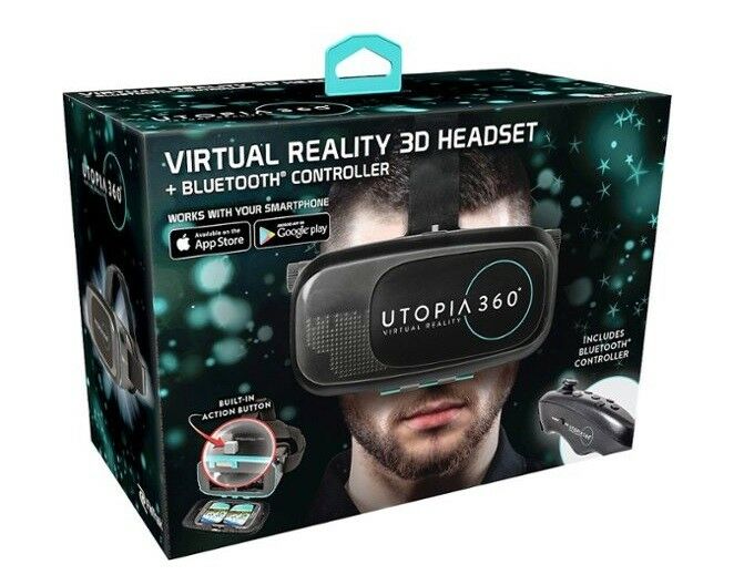 ReTrak Utopia 360° Virtual Reality Headset with Bluetooth Controller NEW