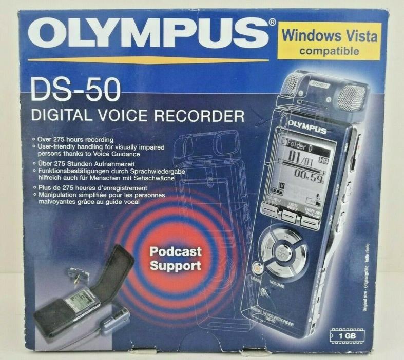 OLYMPUS DS-50 Stereo 1GB Digital Voice Recorder -FULL SET (275+ Hours Recording)