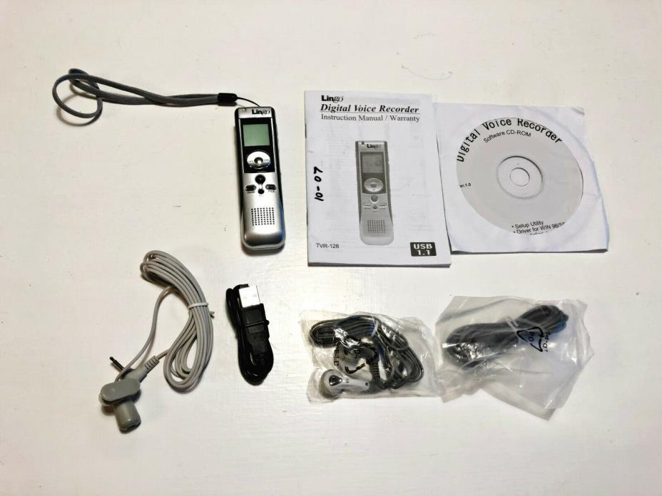 Lingo tvr-128 Digital Voice Recorder w/ Instructions and Accessories