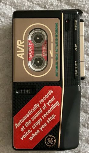 General Electric GE Model 3-5376A Microcassette Recorder AVR Tested Works
