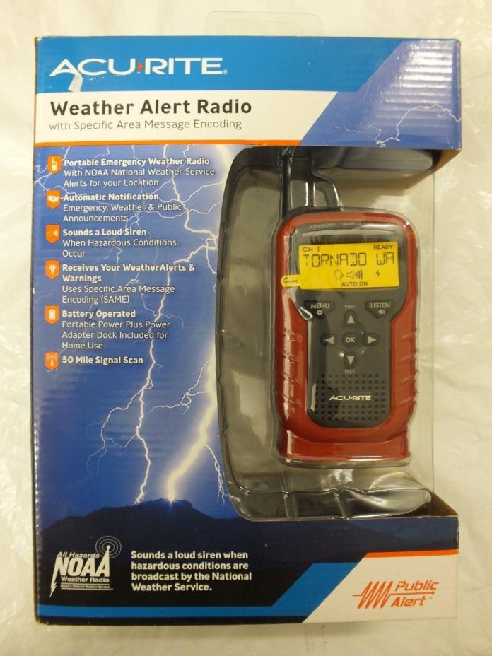 AcuRite Weather Alert Radio 08525A1 Portable Scanner Alarm