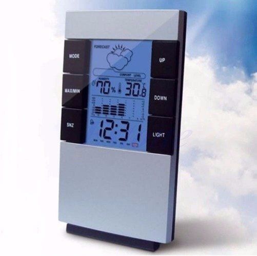Indoor Hygrometer Weather Clock Max/Min Temp Humidity Chime Wireless Station