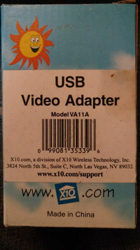 X-10  USB Video Adapter, New-In-The-Box, Model: VA11A