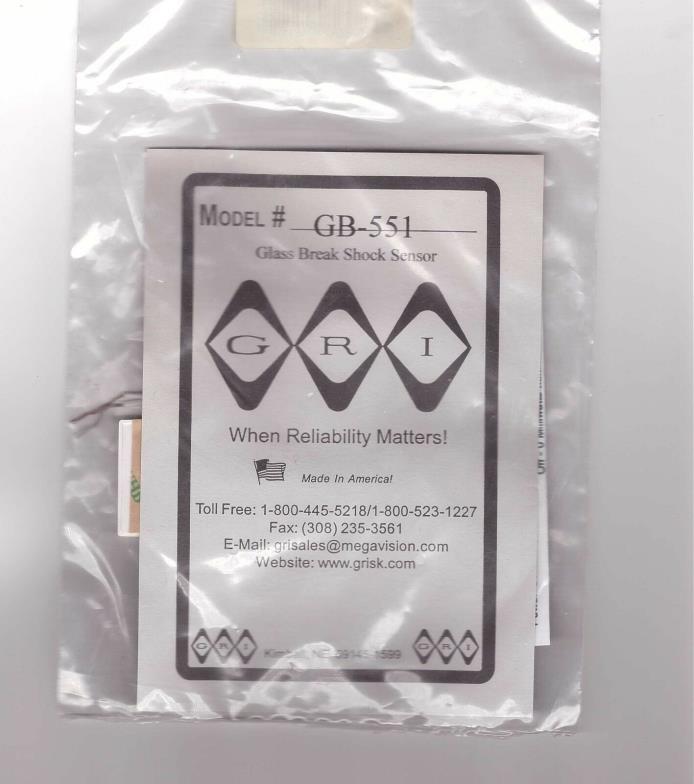 GRI Glass Break Shock Sensor model GB-551, new in package, free USA ship (B210)