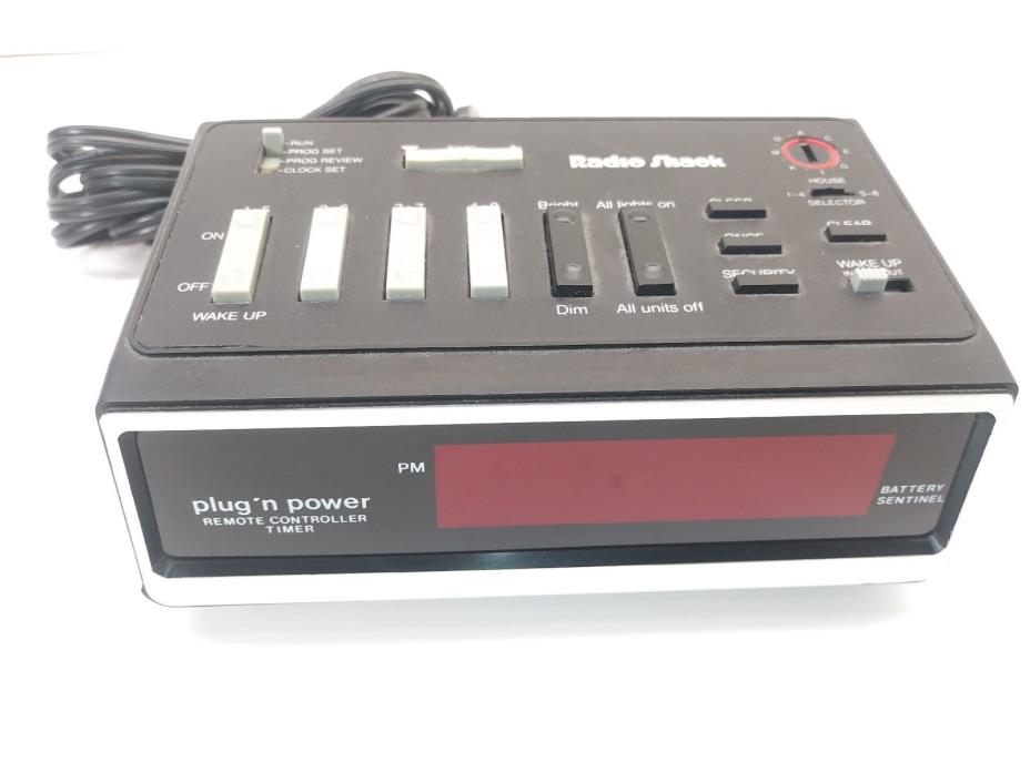 Radio Shack Mini Remote Control Timer Alarm Clock Plug 'n Power 23-583 Tested