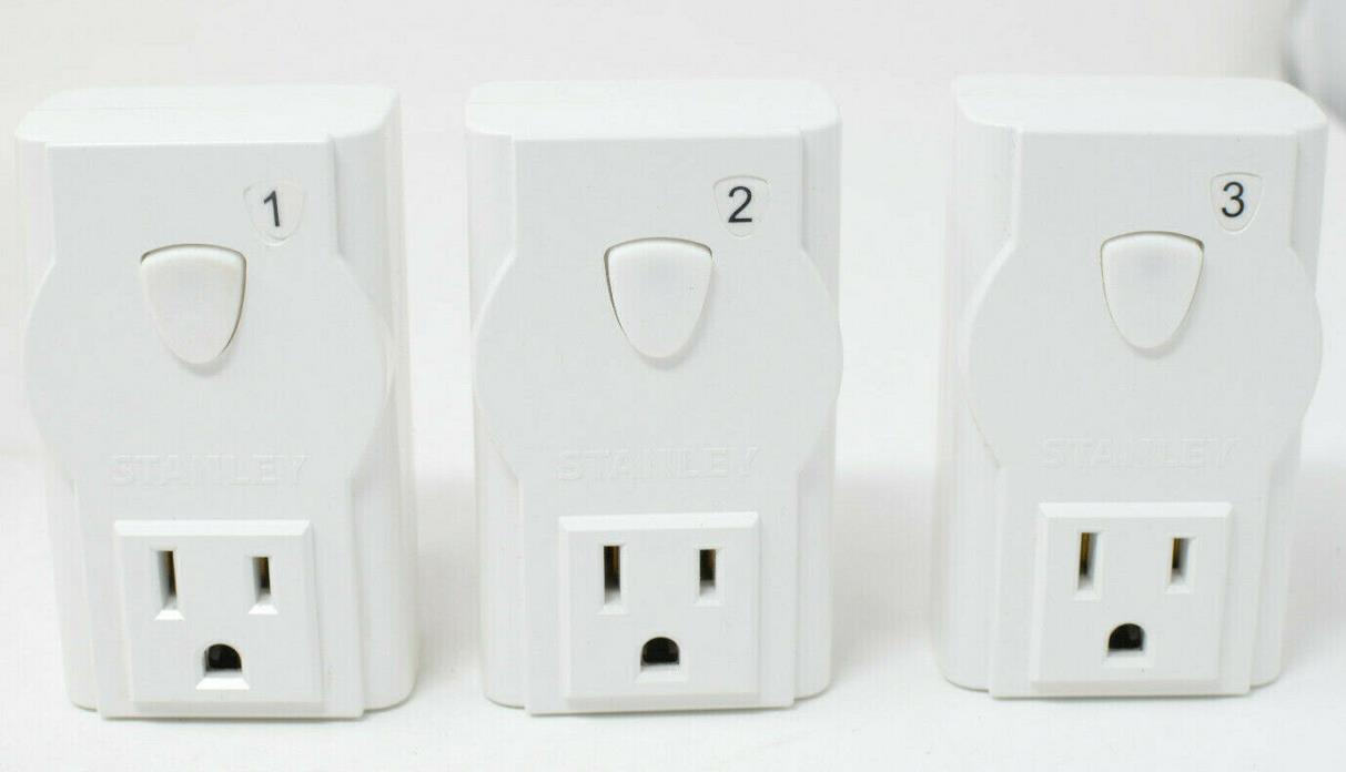 Stanley 3-Pack Wireless Grounded Indoor Remote Control Outlets - NO REMOTE